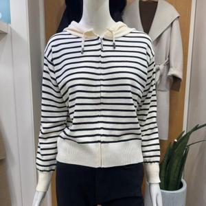 클리지 DP01 스트라이프 후드 집업 가디건 CQ2WKC02