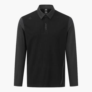데상트골프티셔츠 VQA DR12MFKP27-BLKG 아크먼트(ACMT) 남성 니트 하이브리드 긴팔 티셔츠 / BLACK