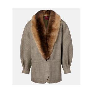 구찌 시어링 트리밍 체크 재킷 P01119202