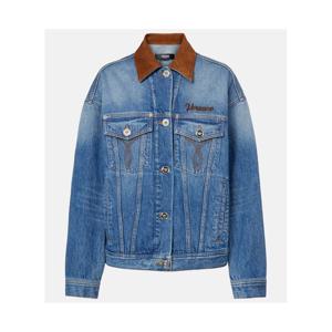 베르사체 Trucker 스웨이드 트리밍 데님 재킷 P01129260