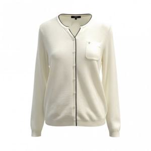 페이지플린  (F6ACA001) 라운드 트임 골지 버튼 장식 니트