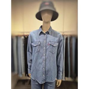 리바이스  여성 에센셜 웨스턴 데님셔츠 블루 16786-0017