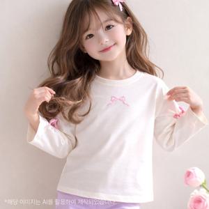 [로엠걸즈(아동)]소매 리본 포인트 스웨트셔츠 RGLA2616P