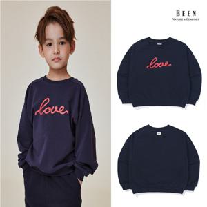 [빈BEEN]BA17TS01NV 레드 레터링 나염 맨투맨 티셔츠