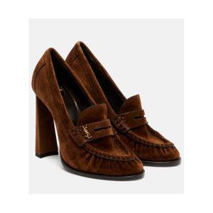 생로랑 Le Loafer 110 스웨이드 로퍼 펌프스 P01135823