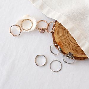 [폭스타일] [4개 1세트] 엔틱 스톤스 세트 반지