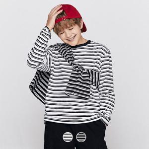 [지오다노 주니어]03026512 헤비코튼 클래식 스트라이프 긴팔티