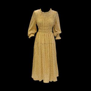 [레코브] 플라워 프린트 스모킹 원피스 (LC31F3OP504X)