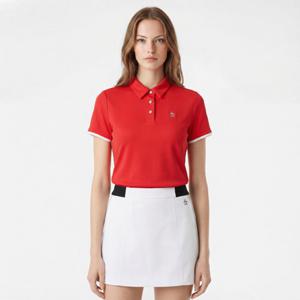 [먼싱웨어] 여성 잔골지 카라 티셔츠 레드 MR122LTS31