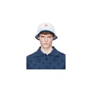 카사블랑카 버킷햇 화이트 메시 스트라이프 크로셰 버킷햇 261195M140007