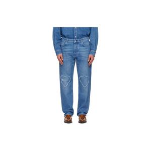 모스키노 청바지 블루 하트 데님 진 261720M186000