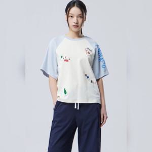 [베네통]자수프린트 나그랑 티셔츠BATS92611