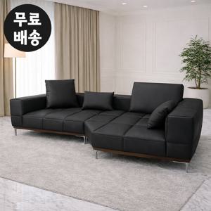 홀리 가죽 쇼파 카우치 소파세트 4인용 거실 블랙