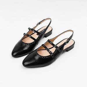 [신난다슈] 여성 구두 슬링백 힐 2cm 발편한 메리제인 플랫 펌프스 샌들 SKE262882 블랙