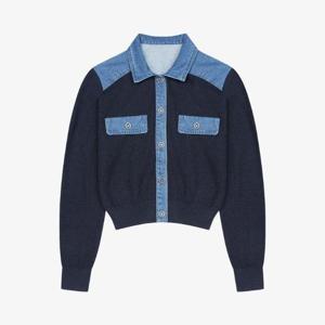 베스띠벨리 세이브존04 데님 배색 니트 풀오버 BKUCC29090