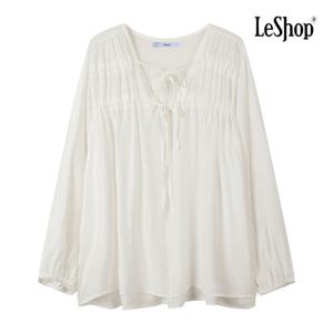 르샵  더블 리본 셔링 블라우스 (BQ2BL030A)