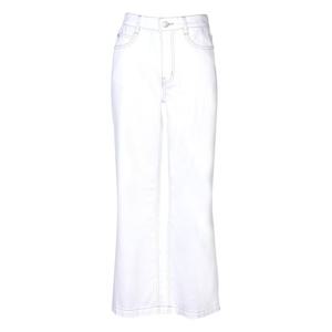 [뱅뱅]여성 속밴드 크롭 와이드 스판 화이트 진 NQM163