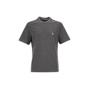 26SS 브루넬로 쿠치넬리 코튼 저지 crew 넥 T 셔츠 with 로고 앤 faux layering M0B137451GCI900 TP572013129