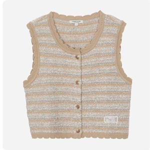 [써스데이아일랜드](T262MVT134W)트위드 믹스 니트 베스트