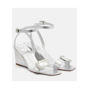 로저비비에 Belle Vivier 메탈릭 레더 샌들 P01140934