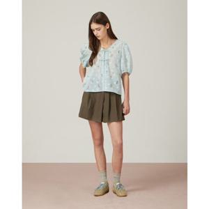 [듀엘]스칼럽넥 도트 플라워 블라우스(D253MSC015)