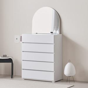 마리메종 세이디 800 5단 속깊은 서랍장+거울 화장대_착불