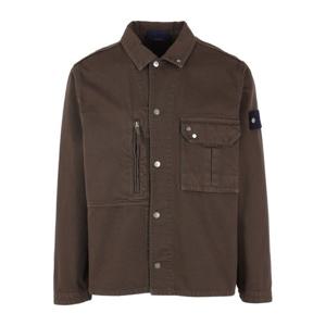 스톤아일랜드 로고 배지 데님 셔츠 1200001 S0J24V007C