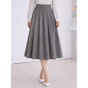 [모리스커밍홈]클래식 핀턱 플레어 미디스커트_M2603SK026A