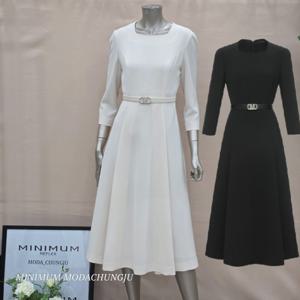 [미니멈]MD 스퀘어넥 심플 플레어원피스 MD MYBAWO3120 Z_CJ