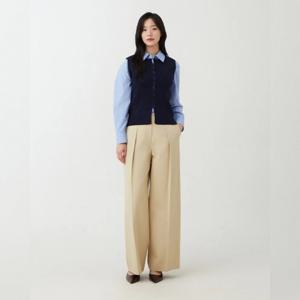 플라스틱아일랜드  뒤허리밴딩 원턱 팬츠 (PS2WP362)