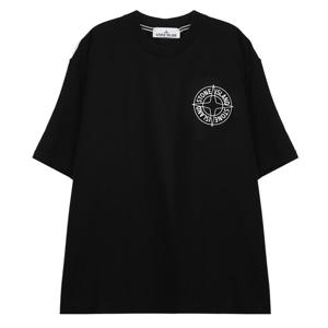 라프리마 스톤아일랜드 아웃라인 컴퍼스 프린트 레귤러 핏 티셔츠 L1S152100001-S0284-V0029