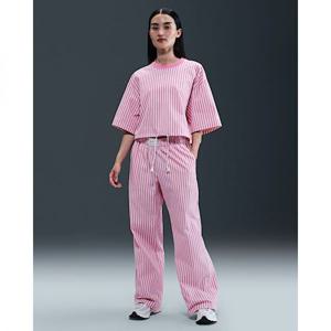 나이키 스포츠웨어 칠 포플린 여성 미드라이즈 루즈 스트라이프 팬츠 - 플레이풀 핑크세일블랙 IH8487-675 273760