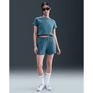 나이키 스포츠웨어 칠 테리 여성 미드라이즈 4인치 프렌치 쇼츠 - 스모키 블루헤더세일 HF6941-006 274905