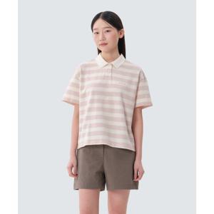스노우피크 SNOWPEAK APPAREL 코튼 여성 스트라이프 폴로 티셔츠 (S25MWFPS69) Light Pink S25MWFPS69LP 337834