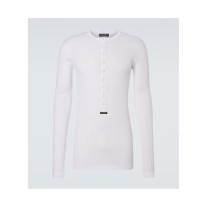 돌체앤가바나 리브 니트 코튼 헨리넥 셔츠 P01135684