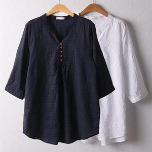 [강물처럼]위쉬몰 OL 썸머루시7부남방셔츠(D738H405) 빅사이즈 (