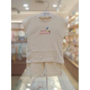 아가방 세이브존06 베이지 하퍼반팔7부상하세트 01S35300J1