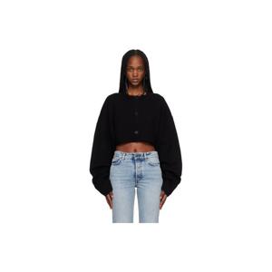 토템 가디건 블랙 크롭 오버사이즈 가디건 261771F095010