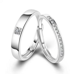 [패션] 실버 쌍반지 S925 지르코니아 심플 모던 커플링 일자