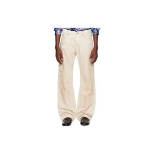 아크네 청바지 오프 화이트 레귤러 핏 2010M 데님 진 261129M186055