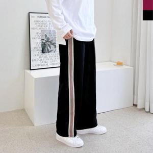 커플트레이닝복 GTT 남자 커플 트레이닝 테잎 트랙 와이드 팬츠 G278M