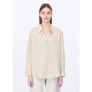 [쉬즈미스]스트라이프 오픈 카라 포켓 셔츠 SWWSTP12100