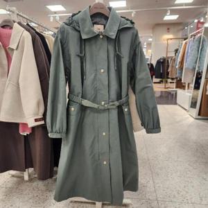 올리비아로렌 HC05 후드탈착 카라 벨티드 롱점퍼 VVC CL4S1381