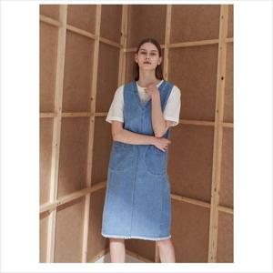 올리비아로렌 HC04 V넥 튜닉형 데님 원피스 VVBOA5M4191