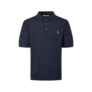 헤지스  26SS  남성 로고자수 린넨혼방 반팔 카라니트 HZSW6B553N2