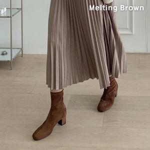 [로즈블로썸][멜팅브라운] 여성 데일리 앵클부츠 미들힐 3color