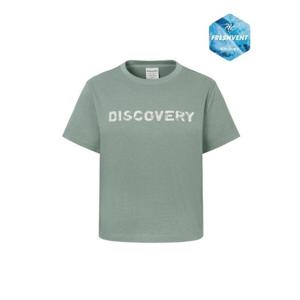 디스커버리반팔티 BQK DWRS9G053-MTL 프레시벤트 여성 크롭 워싱 빅로고 반팔티셔츠