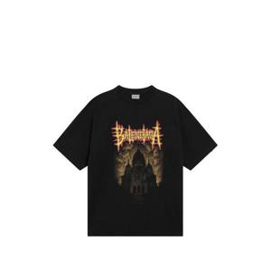 발렌시아가 반팔 티셔츠 764235TUVE4 1000 BLACK