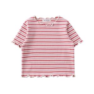 [리틀그라운드](RD)테일스쿱-골지스트라이프티셔츠상의(76324-332-05)