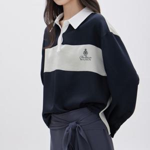 [주크] 사틴 컬러 블록 피케 블라우스 Z262MSC032